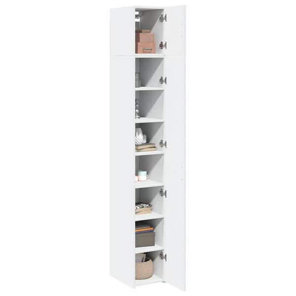 vidaXL Slim Storage Cabinet White 30x42.5x225 cm Engineered Wood
