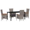 vidaXL Garden Dining Set 5 pcs Grey Powder-Coated Steel