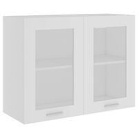 vidaXL Hanging Glass Cabinet White 80x31x60 cm Engineered Wood