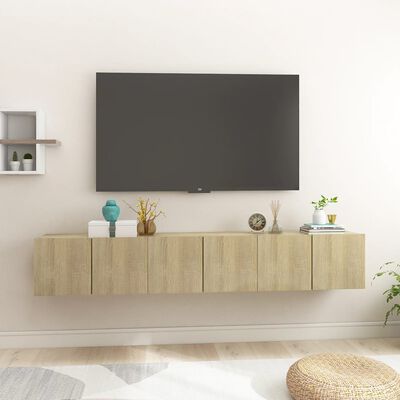 vidaXL Hanging TV Cabinets 3 pcs Sonoma Oak 60x30x30 cm