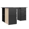 vidaXL Corner Desk High Gloss Black 145x100x76 cm Engineered Wood