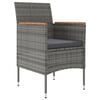 vidaXL 7 Piece Outdoor Dining Set with Cushions Grey and Black