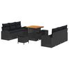 vidaXL Garden Sofa Set 9 pcs 8-Seater Black
