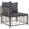 vidaXL 7 Piece Garden Lounge Set with Cushions Anthracite Poly Rattan
