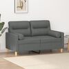 vidaXL 2-Seater Sofa with Throw Pillows Dark Grey 120 cm Fabric