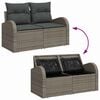 vidaXL Garden Sofa Set with Cushion 8 pcs Grey Poly rattan