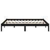 vidaXL Bed Frame without Mattress Black Solid Wood Super King Size