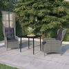 vidaXL 3 Piece Garden Dining Set Light Grey
