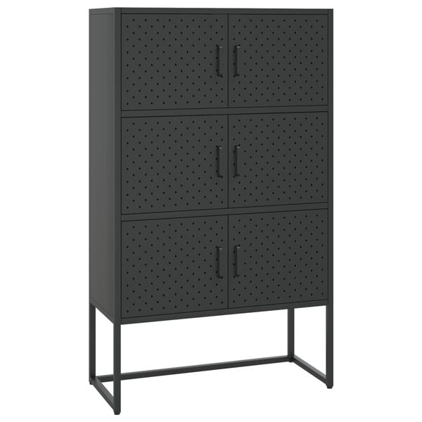 vidaXL Highboard Black 80x35x135 cm Steel