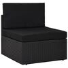 vidaXL 7 Piece Garden Lounge Set Poly Rattan Black