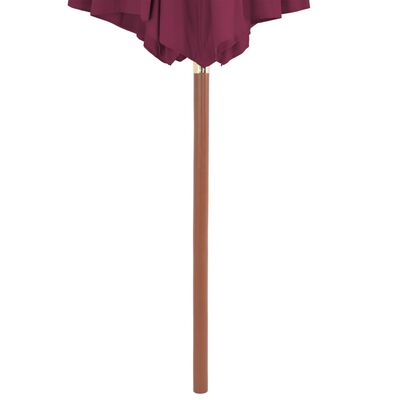 vidaXL Outdoor Parasol with Wooden Pole 300 cm Bordeaux Red