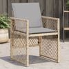 vidaXL Garden Chairs with Cushions 4 pcs Mix Beige Poly Rattan
