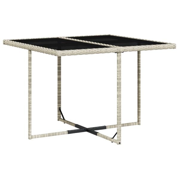 vidaXL 9 Piece Garden Dining Set with Cushions Light Grey Poly Rattan