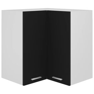 vidaXL Hanging Corner Cabinet | Black | Engineered wood | 57x57x60 cm