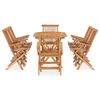 vidaXL 9 Piece Folding Outdoor Dining Set Solid Teak Wood