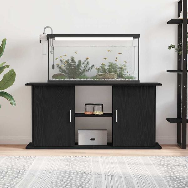vidaXL Aquarium Stand Black Oak 121x41x58 cm Engineered Wood