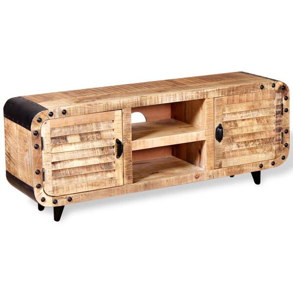 vidaXL TV Cabinet Rough Mango Wood 120x30x50 cm