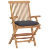 vidaXL Garden Chairs with Anthracite Cushions 4 pcs Solid Teak Wood