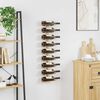 vidaXL Wall-mounted Wine Rack for 9 Bottles Gold Iron