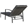 vidaXL Garden Sun Lounger with Cushion Poly Rattan Grey