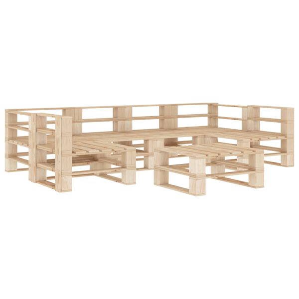 vidaXL 7 Piece Garden Pallets Lounge Set Wood