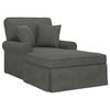 vidaXL Chaise Lounge with Skirt 3 pcs Dark Grey Corduroy Fabric