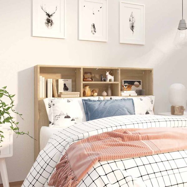 vidaXL Headboard Cabinet Sonoma Oak 120x19x103.5 cm