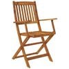vidaXL 5 Piece Folding Outdoor Dining Set Solid Acacia Wood