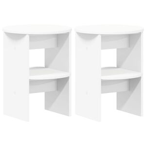 vidaXL Side Cabinet 2 pcs White &Oslash;40 x 50 cm Engineered Wood
