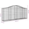 vidaXL Arched Gabion Basket 200x30x80/100 cm Galvanised Iron