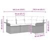 vidaXL Garden Sofa Set with Storage 4 pcs Grey Poly Rattan