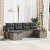 vidaXL Garden Sofa Set with Cushion 6 pcs Grey Poly rattan