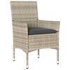 vidaXL Garden Chairs with Cushions 2 pcs Light Grey Poly Rattan
