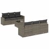 vidaXL 7 Piece Garden Sofa Set with Cushions Grey Poly Rattan