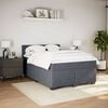 vidaXL Box Spring Bed with Mattress Dark Grey Double Velvet
