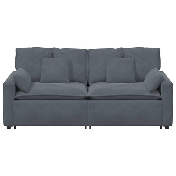 vidaXL Modular Sofa with Cushions Dark Grey