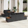 vidaXL Garden Sofa Set with Storage 6 pcs Black Poly rattan