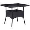 vidaXL 3 Piece Garden Dining Set Black Poly Rattan and Glass