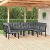 vidaXL 6 Piece Garden Lounge Set Black and Grey Poly Rattan