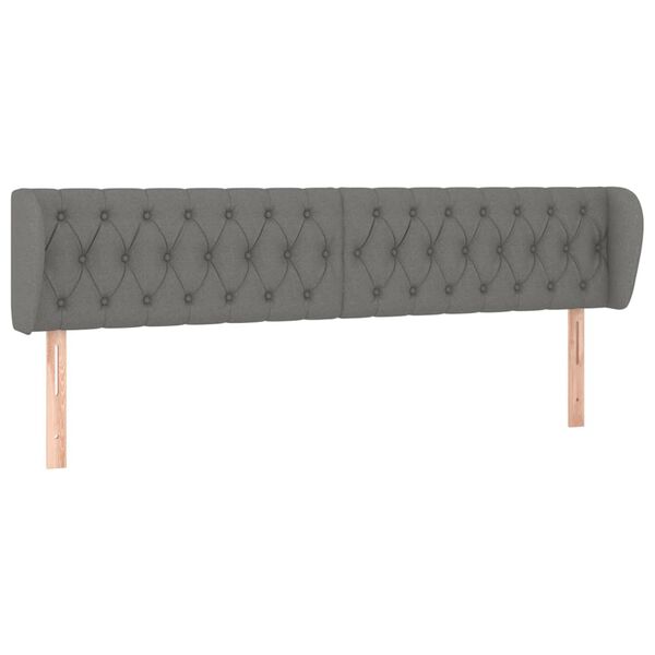 vidaXL Headboard with Ears Dark Grey 203 cm Fabric