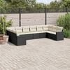 vidaXL 10 Piece Garden Sofa Set with Cushions Black Poly Rattan