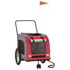 vidaXL Pet Bike Trailer Red and Grey Oxford Fabric and Iron