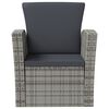 vidaXL 16 Piece Garden Lounge Set with Cushions Poly Rattan Grey