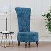 vidaXL High Back Chair Blue Velvet Button Design