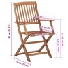 vidaXL Folding Outdoor Chairs with Cushions 8 pcs Solid Wood Acacia