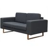 vidaXL 2-Seater Sofa Fabric Dark Grey