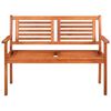 vidaXL 2-Seater Garden Bench with Cushion 120 cm Solid Eucalyptus Wood