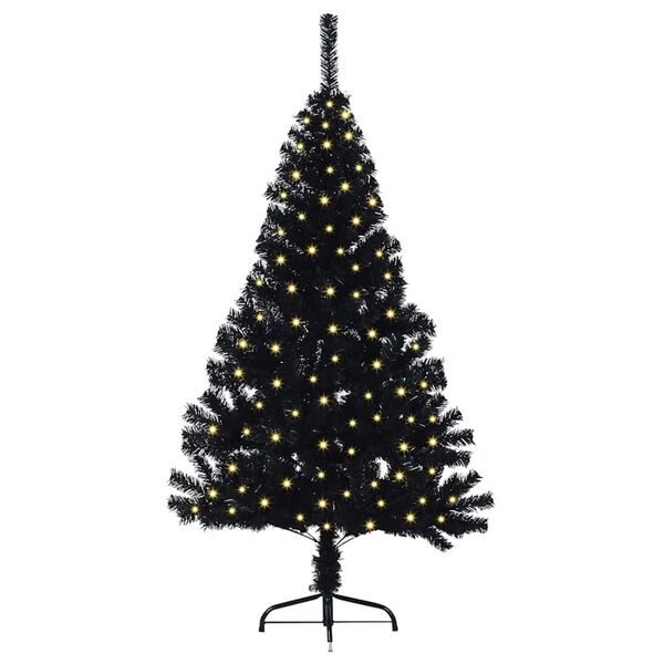 vidaXL Artificial Pre-lit Christmas Tree Black 150 cm PVC