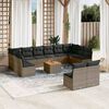 vidaXL 13 Piece Garden Sofa Set with Cushions Grey Poly Rattan