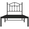 vidaXL Metal Bed Frame without Mattress with Headboard Black 90x190cm